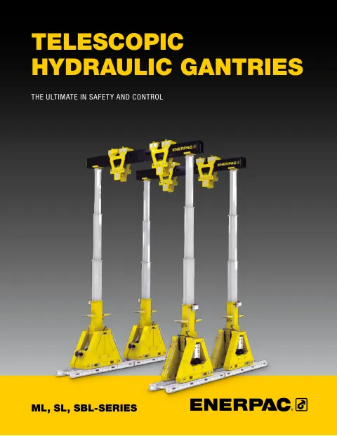Spec sheet cover — ML/SL/SBL Hydraulic Gantries